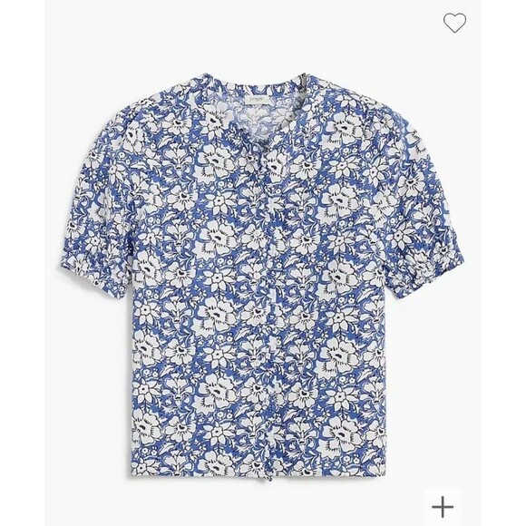 NWOT J Crew Linen-blend ruffle top with puff sleeves Size XXL - Picture 1 of 5